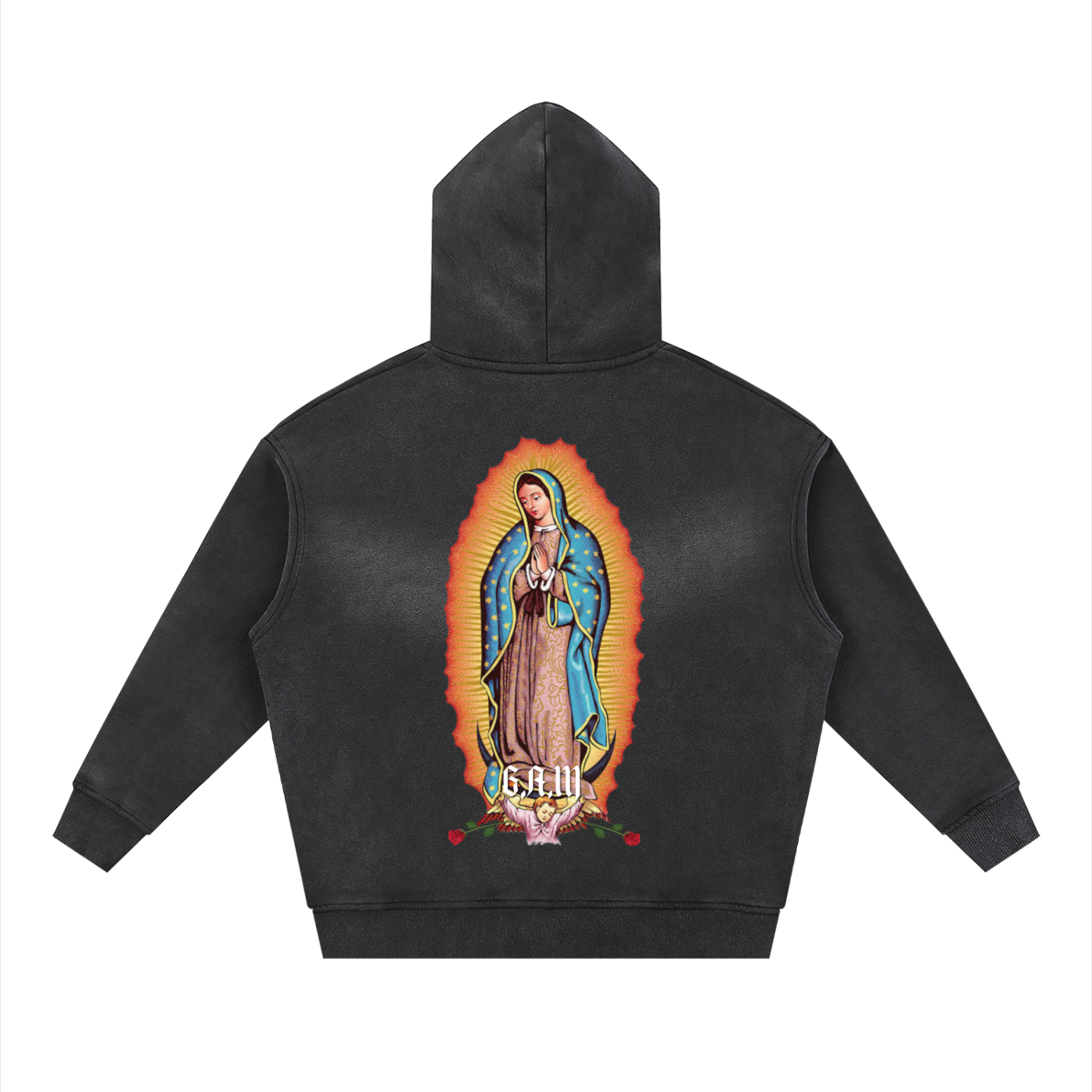 Sunfade Two-way Zipper Boxy Fleece Hoodie