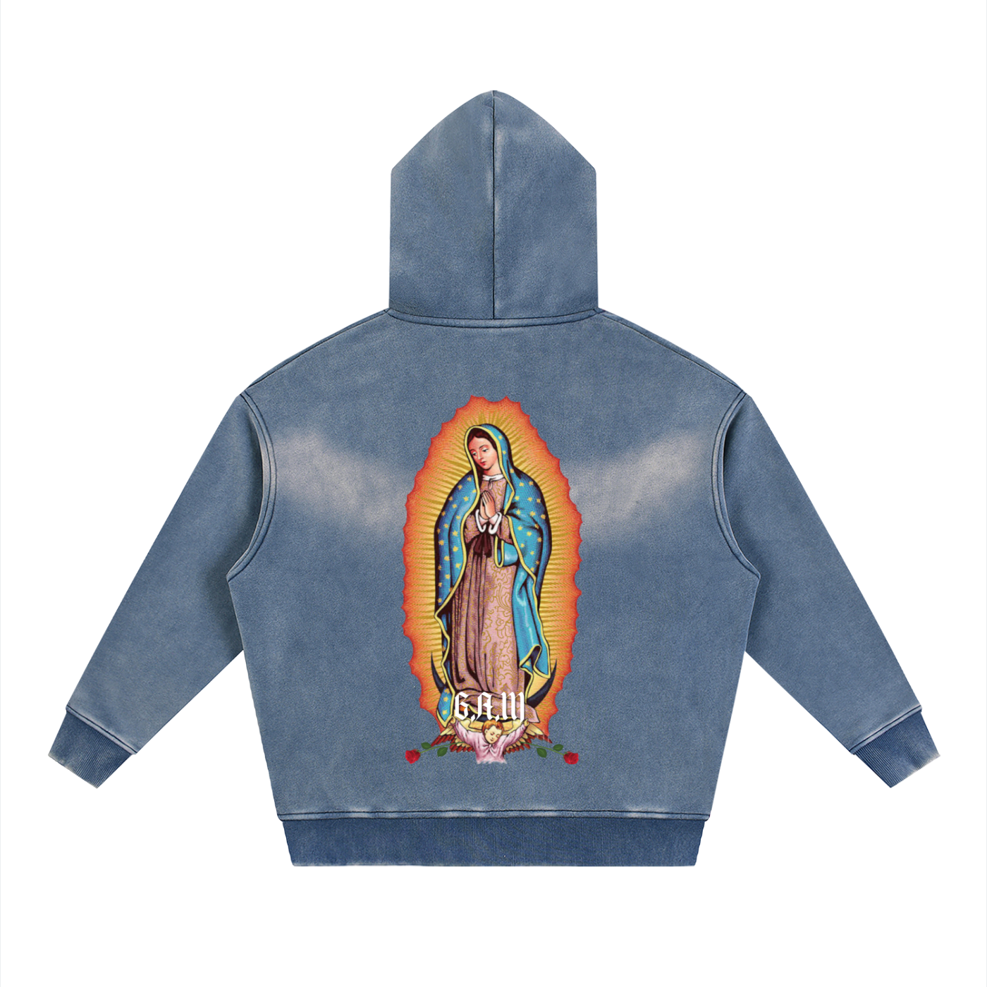 Sunfade Two-way Zipper Boxy Fleece Hoodie